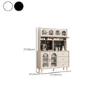 Multi-Functional White Wood Arched Glass Door Sideboard Cabinet