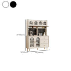 Multi-Functional White Wood Arched Glass Door Sideboard Cabinet