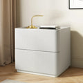 Minimalist Grid Pattern 2 Layer Wooden Nightstand for Bedroom