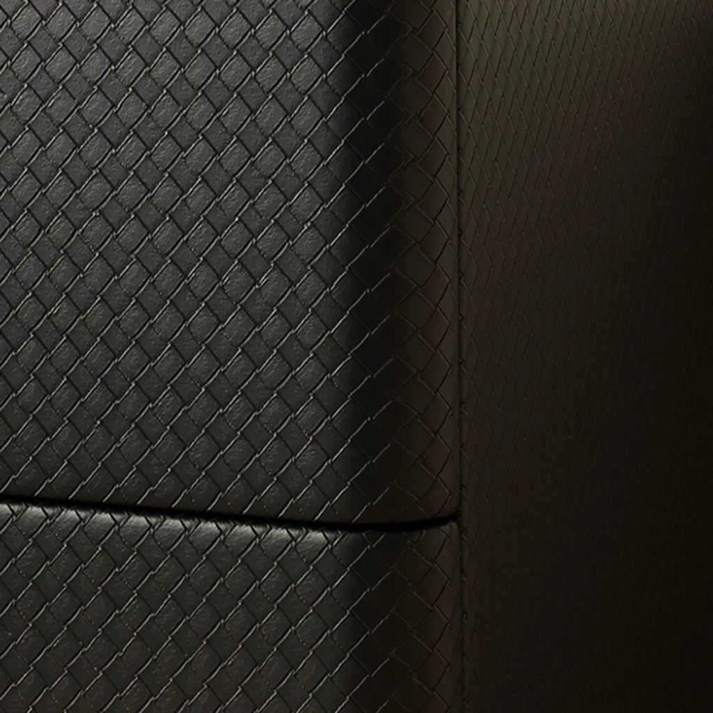 Minimalist Grid Pattern 2 Layer Wooden Nightstand for Bedroom