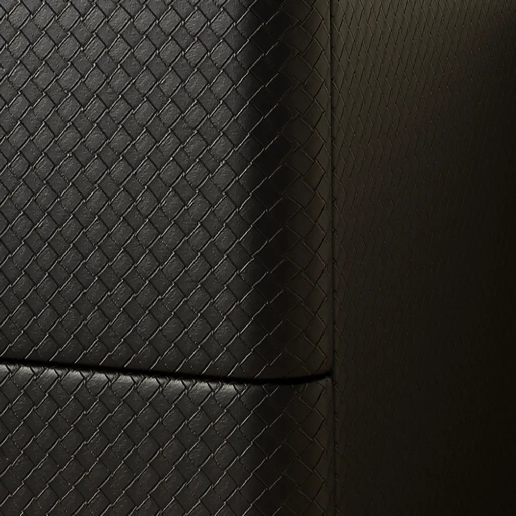 Minimalist Grid Pattern 2 Layer Wooden Nightstand for Bedroom