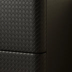 Minimalist Grid Pattern 2 Layer Wooden Nightstand for Bedroom