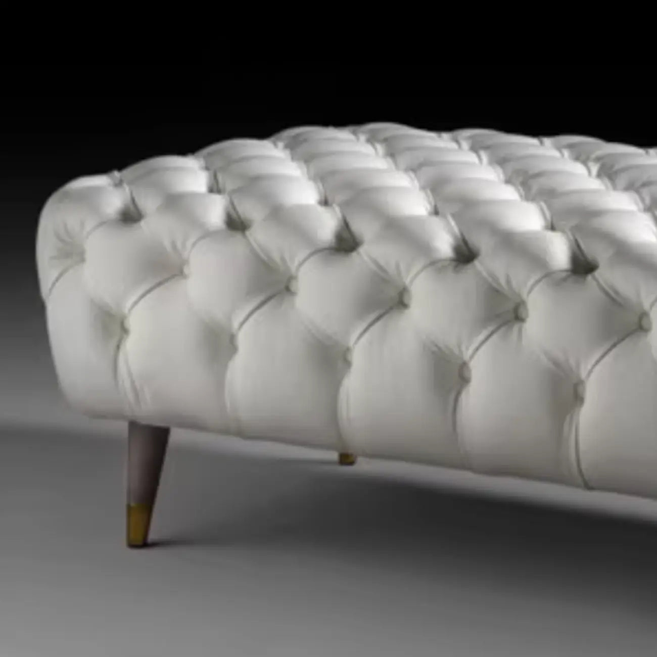 Contemporary White Tufted Upholstered Bedroom Bench