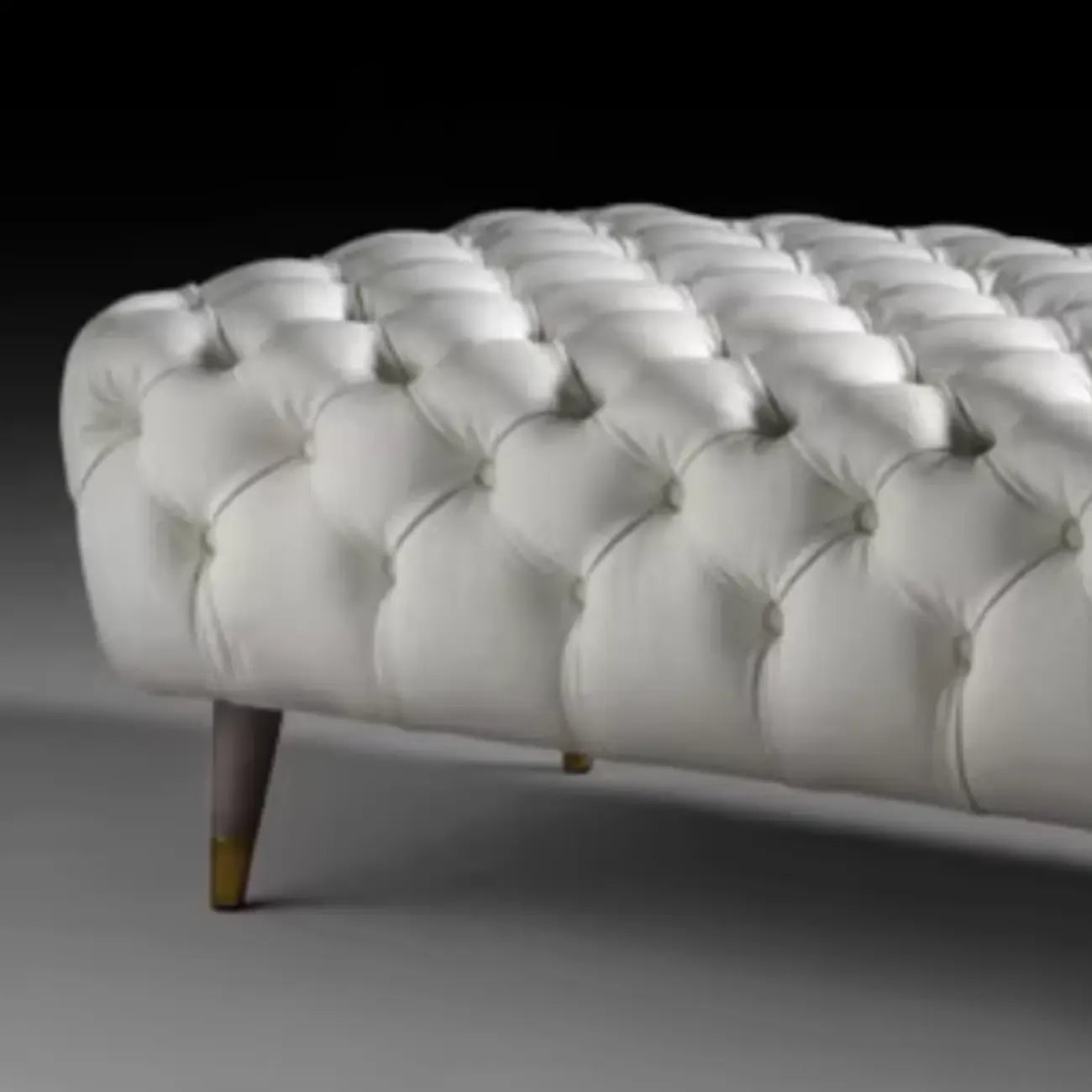 Contemporary White Tufted Upholstered Bedroom Bench