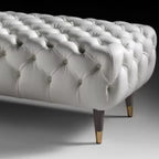 Contemporary White Tufted Upholstered Bedroom Bench