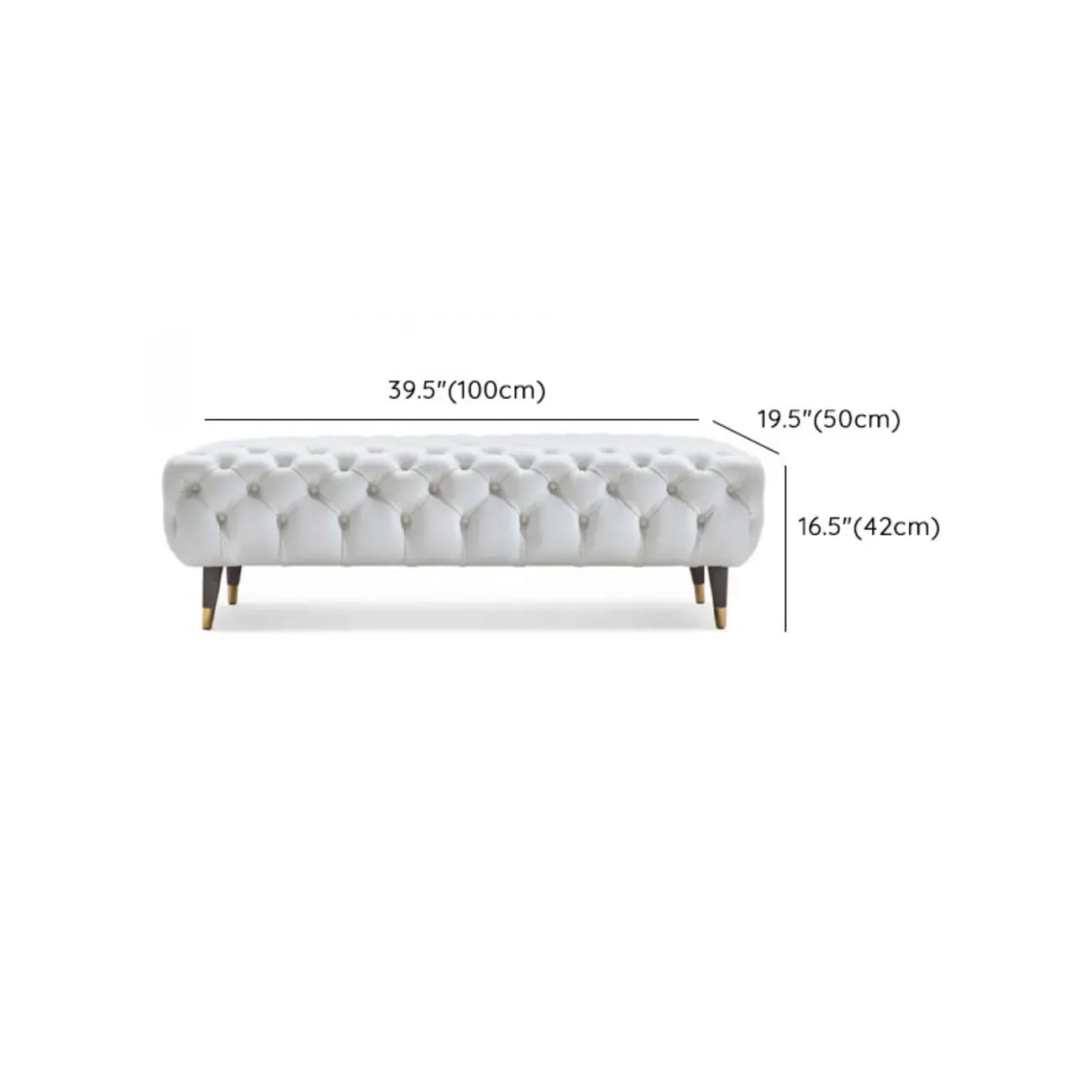 Contemporary White Tufted Upholstered Bedroom Bench