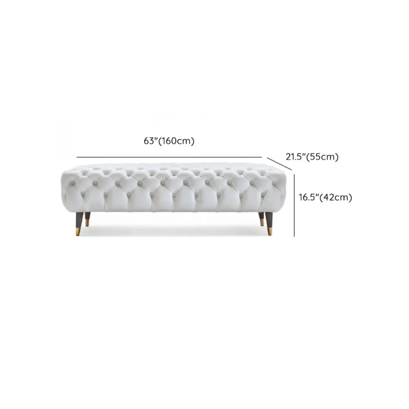 Contemporary White Tufted Upholstered Bedroom Bench