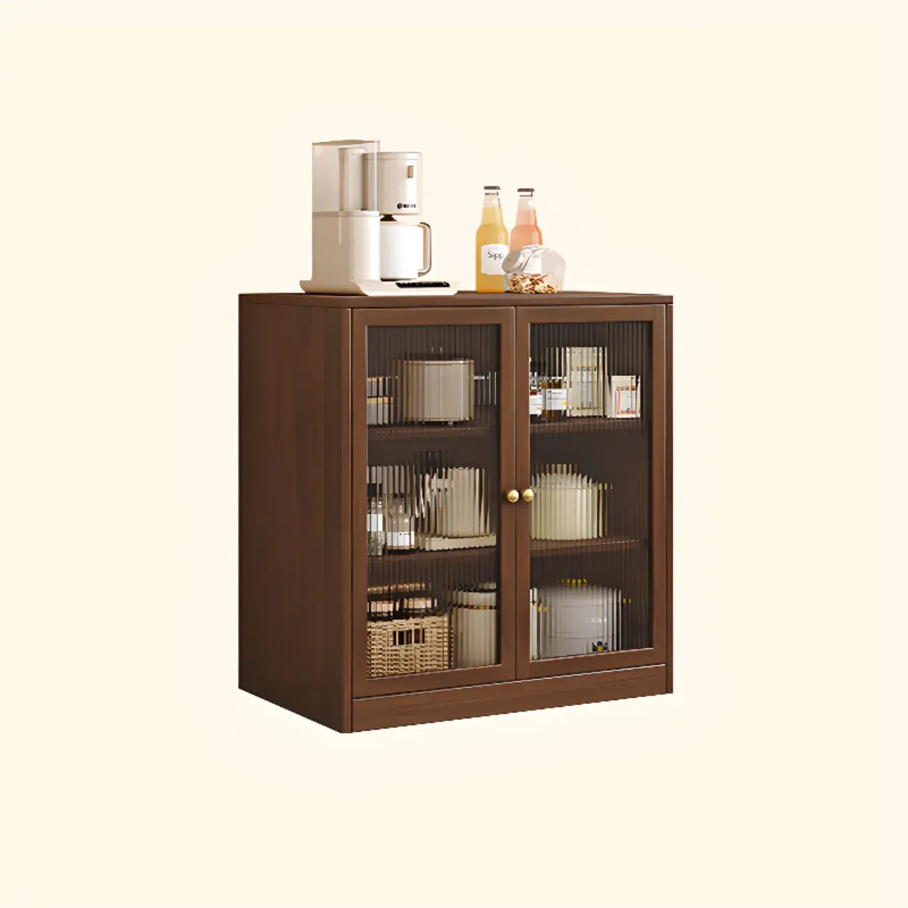 Modern Art Deco Wood Buffet Sideboard with Storage