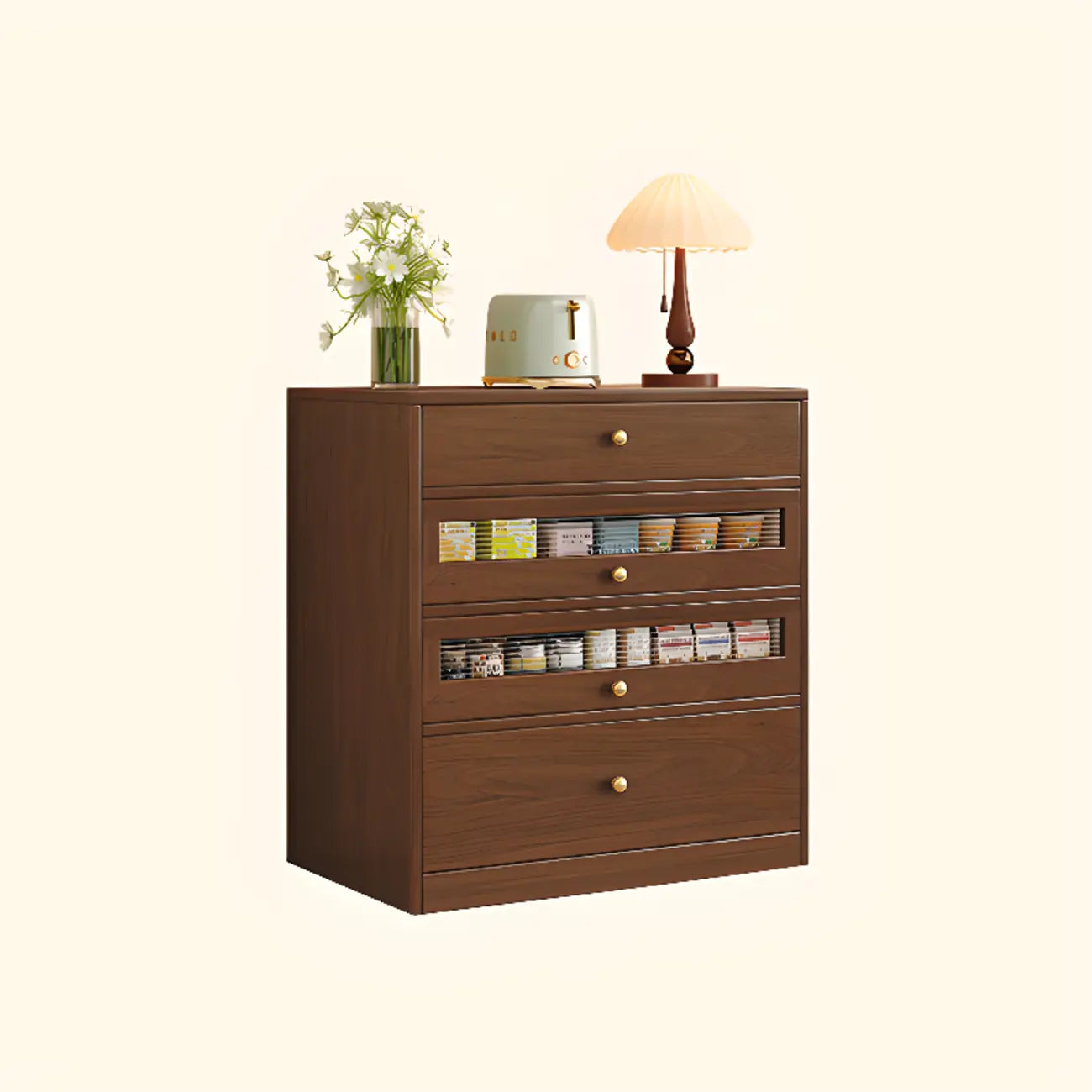 Modern Art Deco Wood Buffet Sideboard with Storage