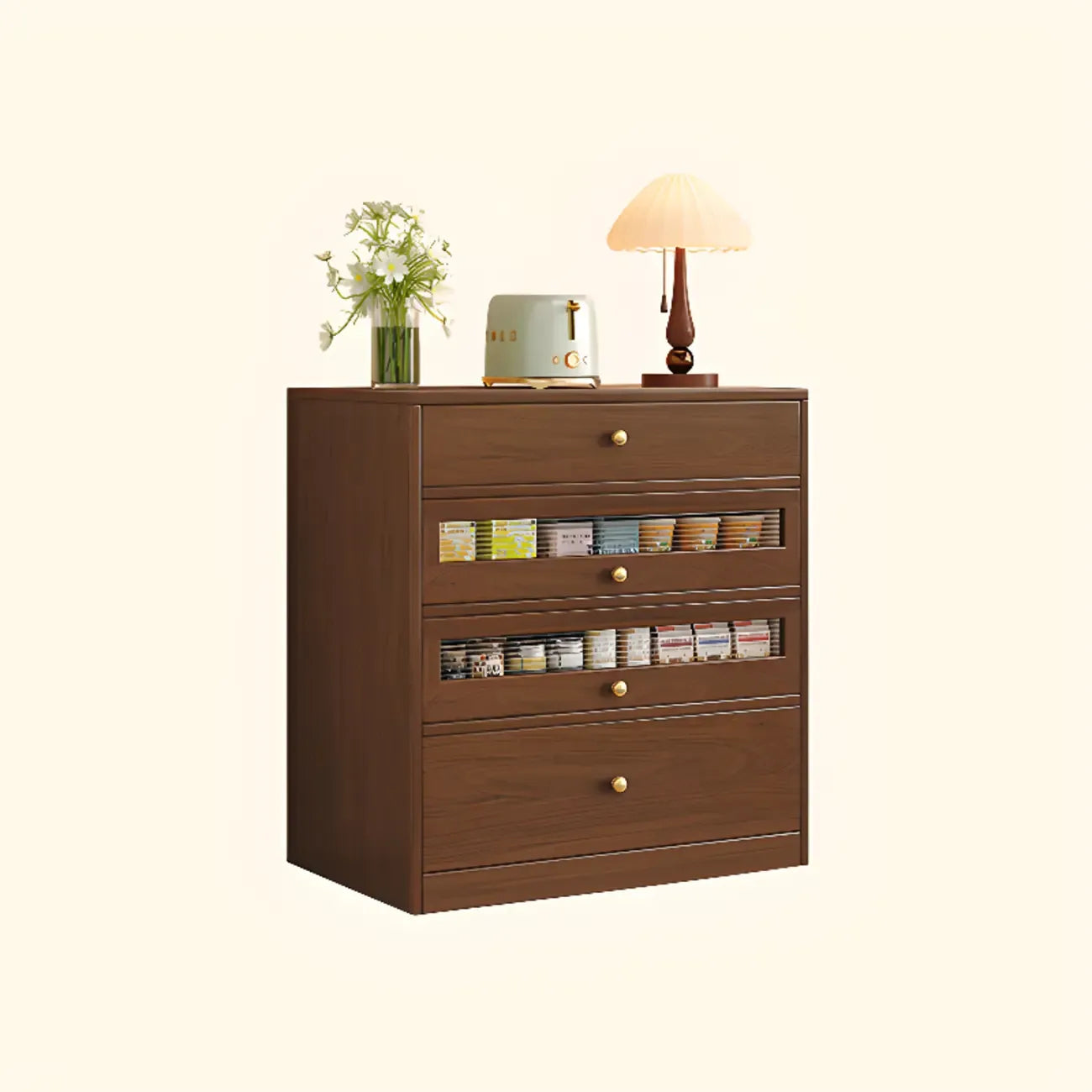 Modern Art Deco Wood Buffet Sideboard with Storage