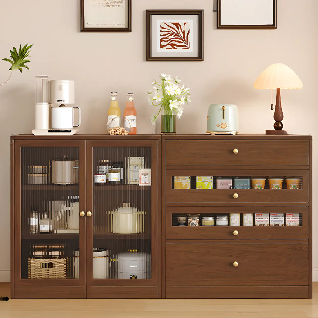 Modern Art Deco Wood Buffet Sideboard with Storage
