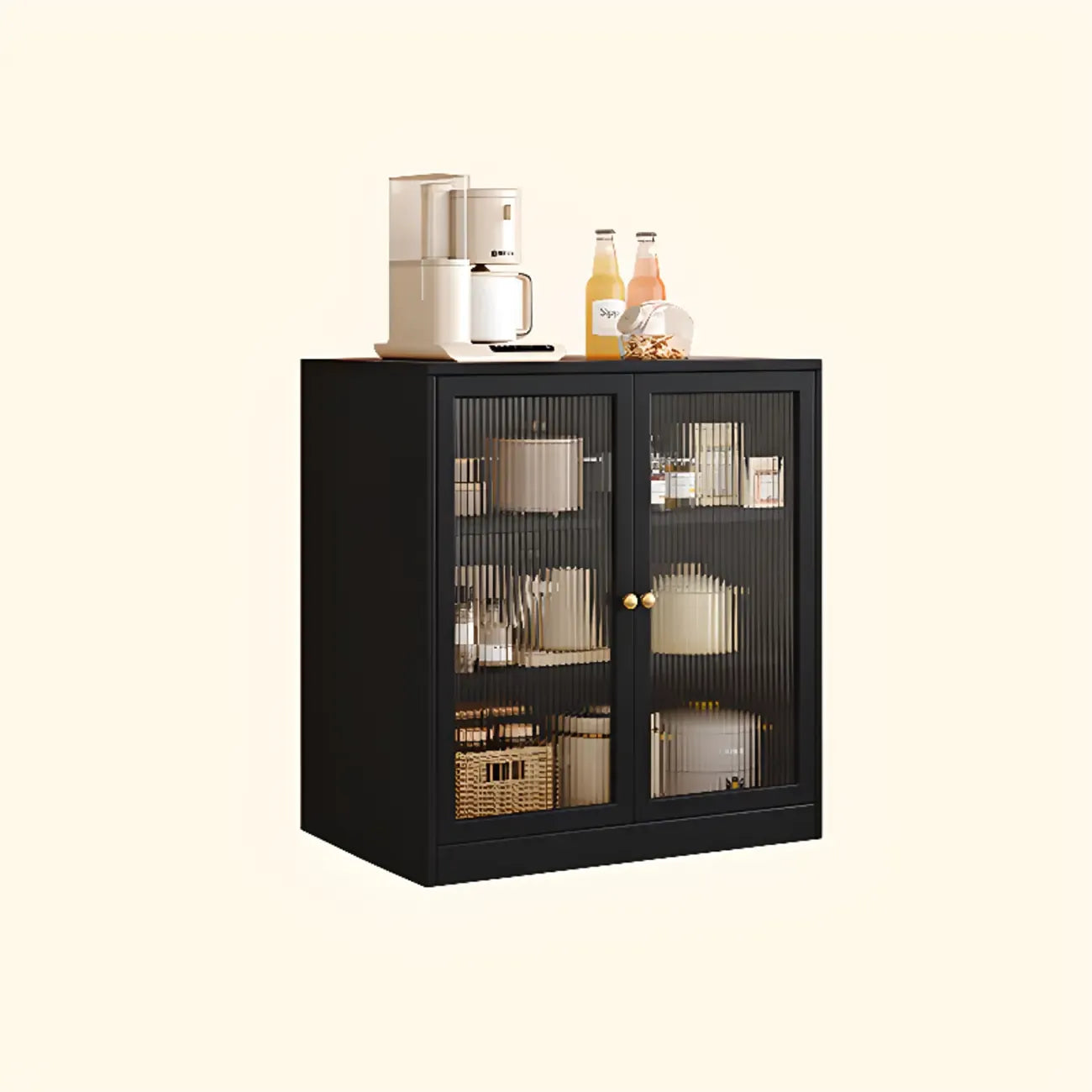 Modern Art Deco Wood Buffet Sideboard with Storage