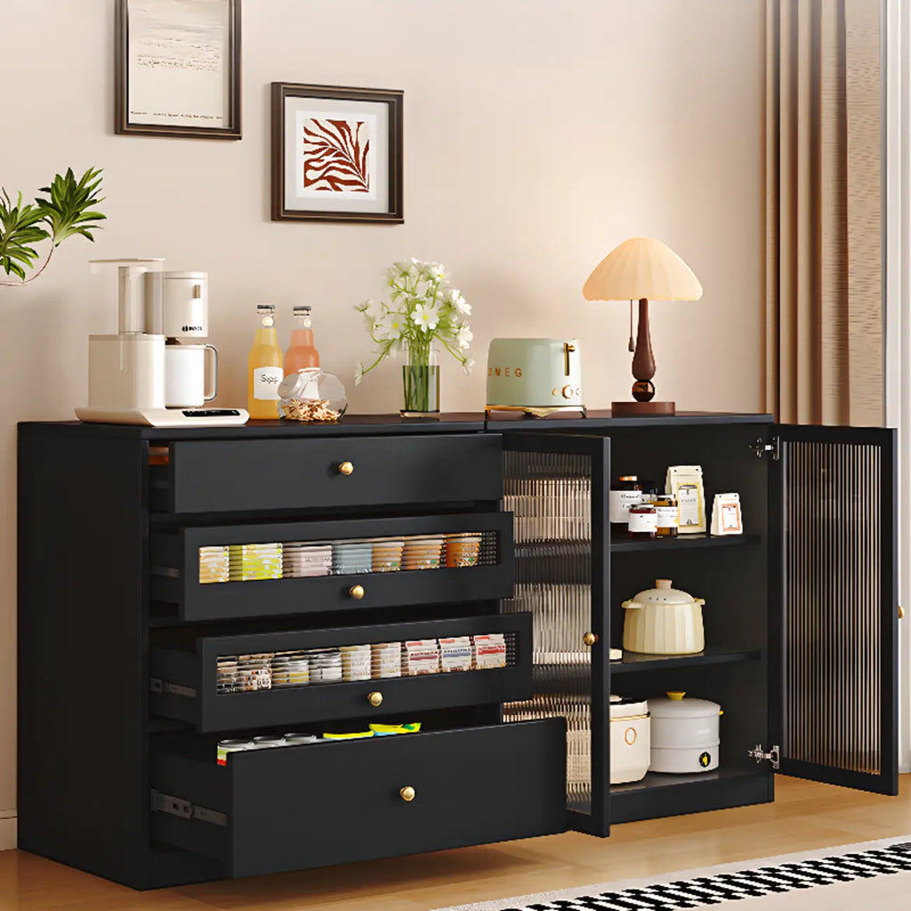Modern Art Deco Wood Buffet Sideboard with Storage