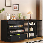 Modern Art Deco Wood Buffet Sideboard with Storage