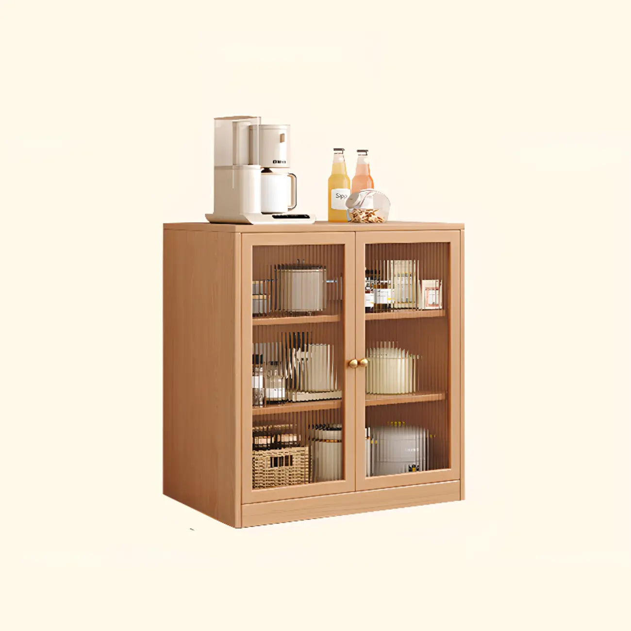 Modern Art Deco Wood Buffet Sideboard with Storage