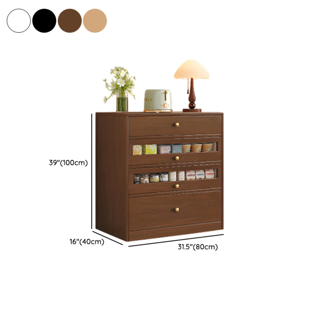 Modern Art Deco Wood Buffet Sideboard with Storage