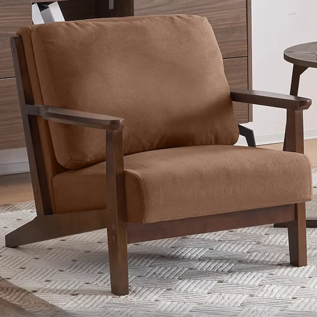 Modern Arm Chair Cotton Linen Living Room