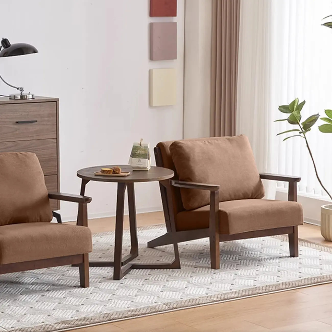 Modern Arm Chair Cotton Linen Living Room