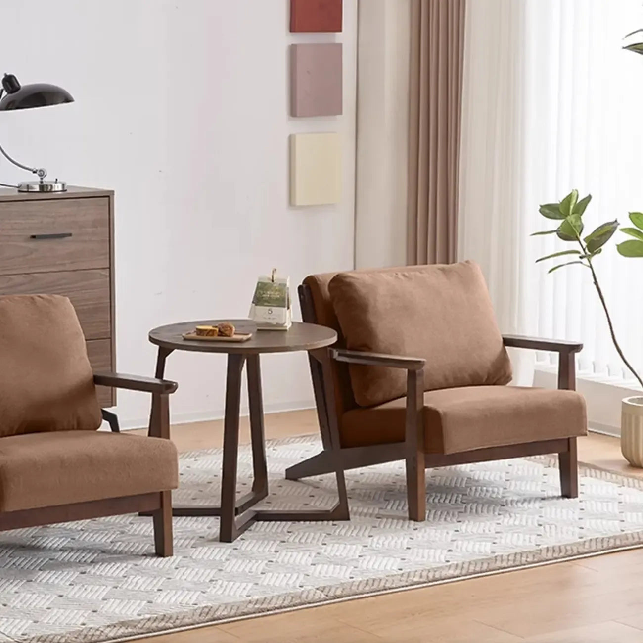 Modern Arm Chair Cotton Linen Living Room