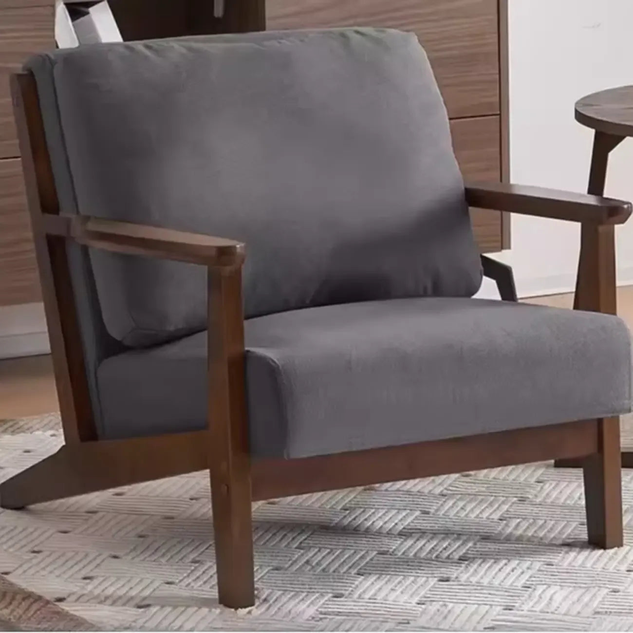 Modern Arm Chair Cotton Linen Living Room