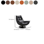 Black Swivel Tufted Leather Accent Chair Pillow Included