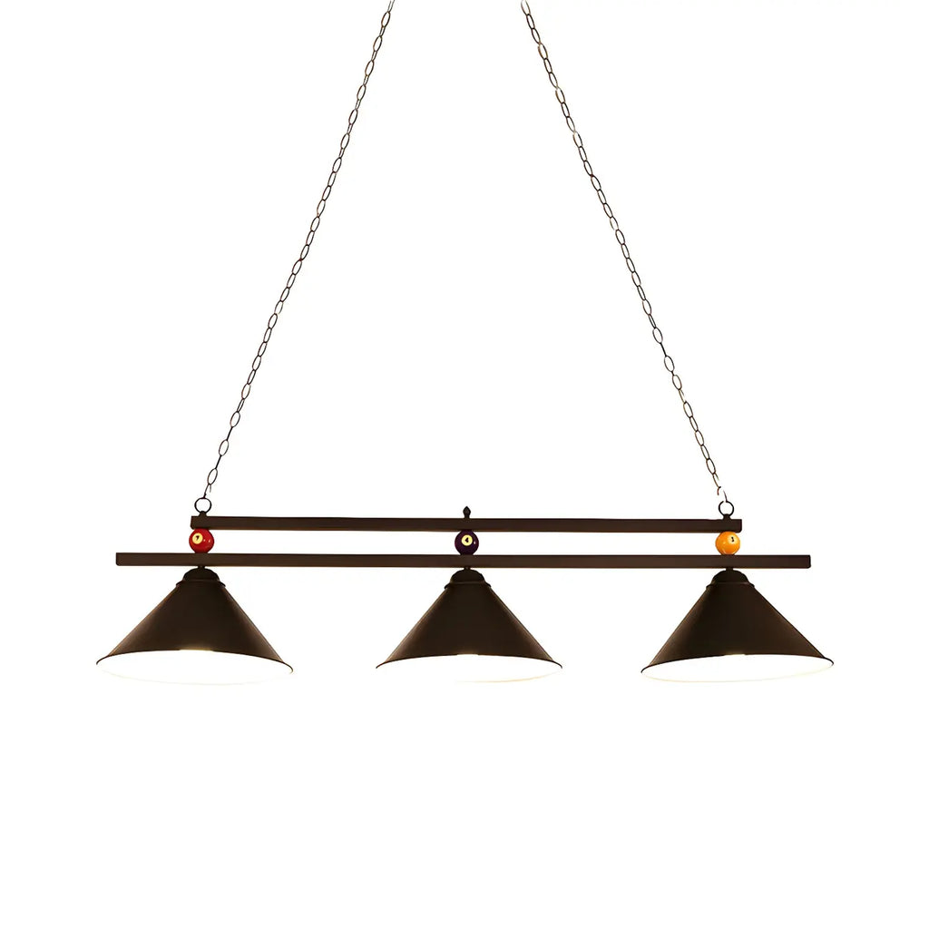 Rustic Metal 3-Light Pendant Light for Game Room