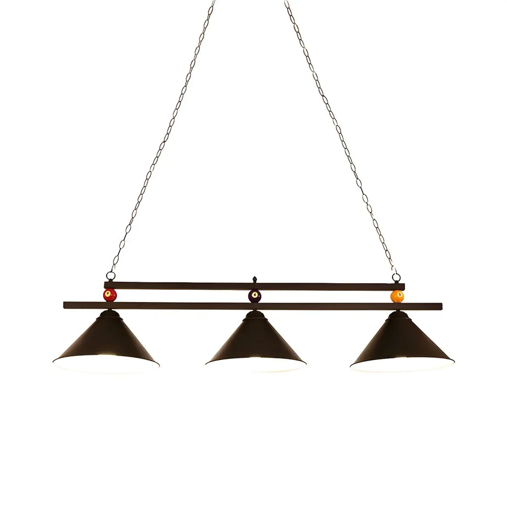 Rustic Metal 3-Light Pendant Light for Game Room