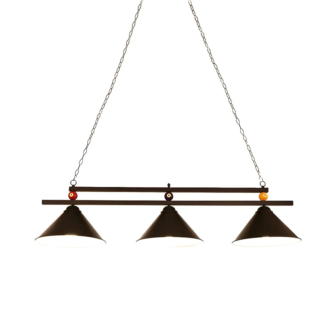 Rustic Metal 3-Light Pendant Light for Game Room