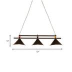 Rustic Metal 3-Light Pendant Light for Game Room