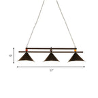 Rustic Metal 3-Light Pendant Light for Game Room