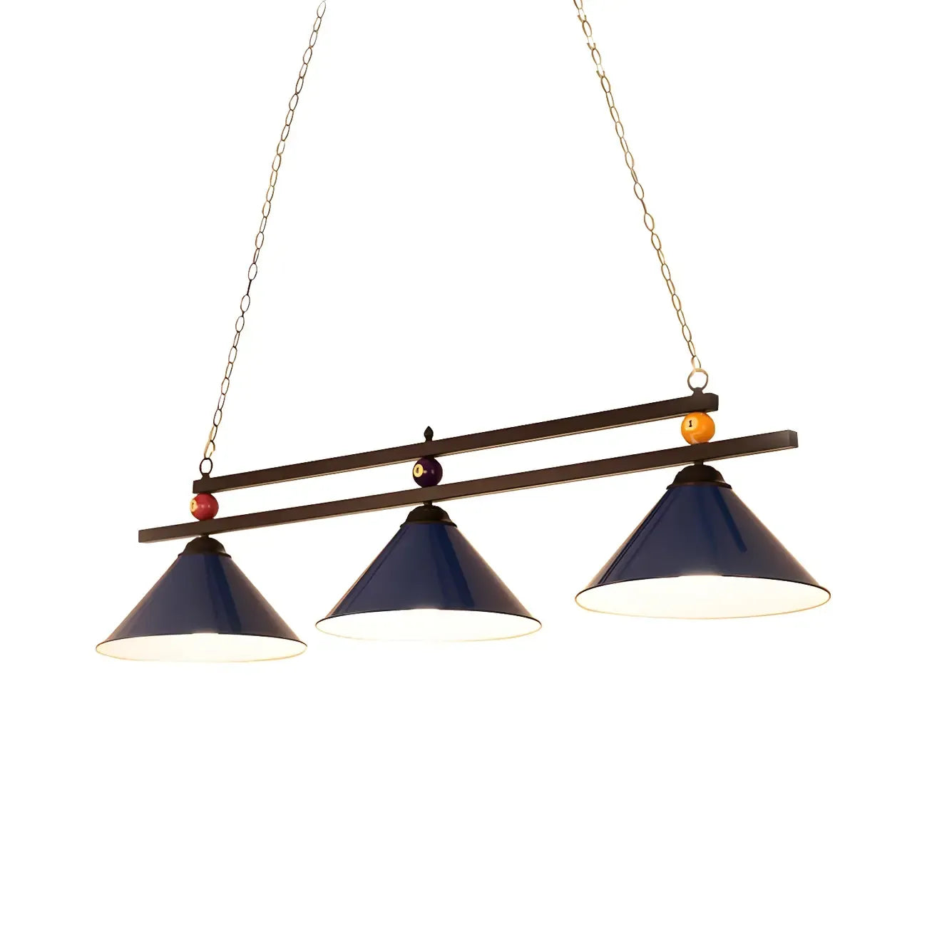 Rustic Metal 3-Light Pendant Light for Game Room
