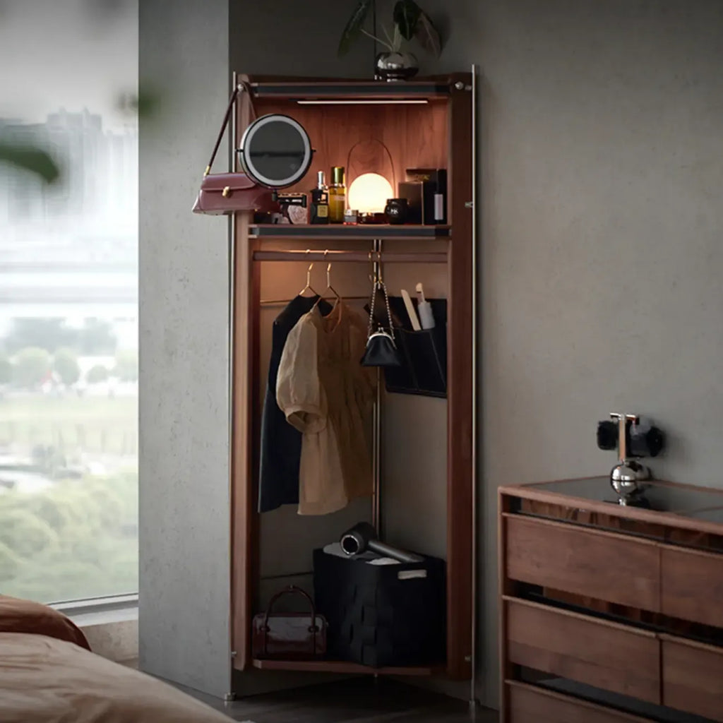 Modern Sepia Wooden Nook Cabinet for Living Room Décor