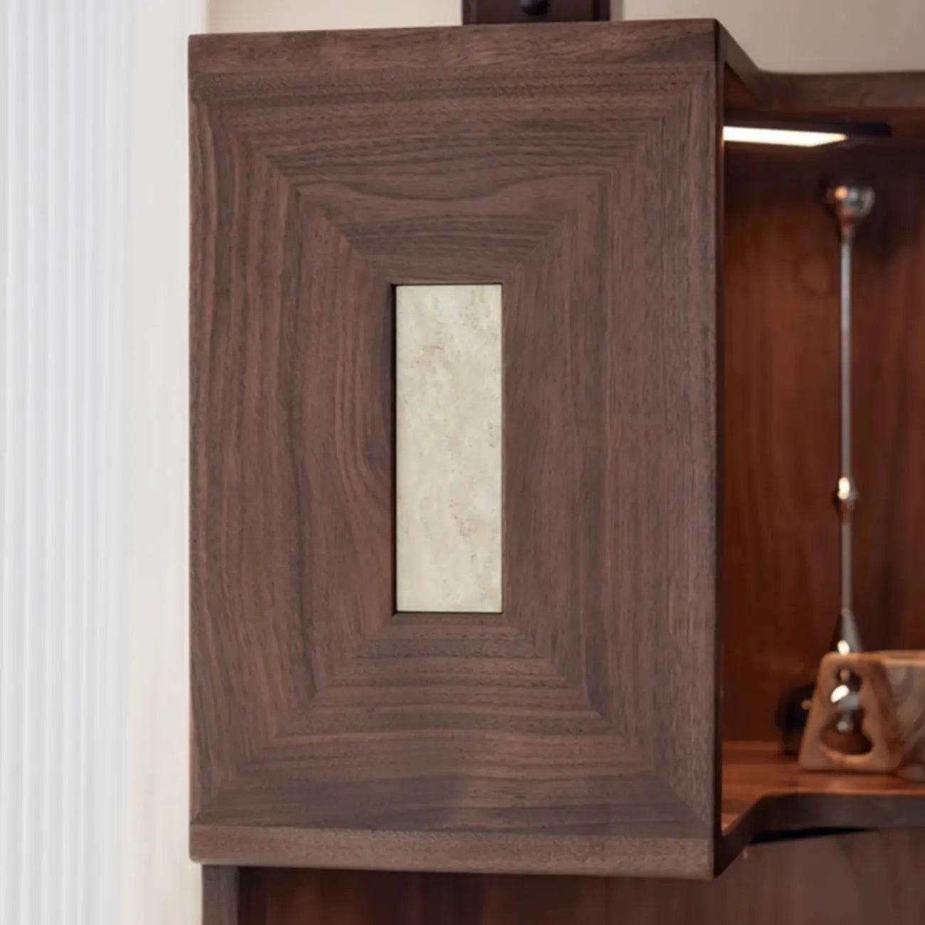 Modern Sepia Wooden Nook Cabinet for Living Room Décor