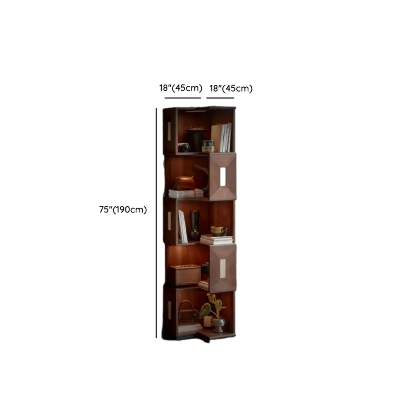Modern Sepia Wooden Nook Cabinet for Living Room Décor