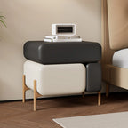 Modern Faux Leather Multi-Color Drawer Nightstand