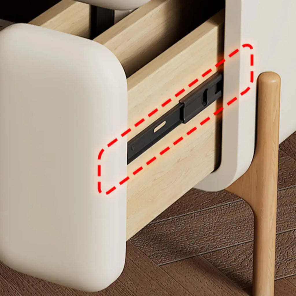 Modern Faux Leather Multi-Color Drawer Nightstand