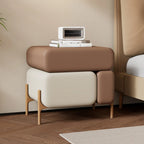 Modern Faux Leather Multi-Color Drawer Nightstand