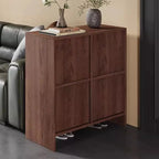 Mid-Century Modern Solid Wood Shoe Storage with 4 Tiers