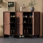 Mid-Century Modern Solid Wood Shoe Storage with 4 Tiers