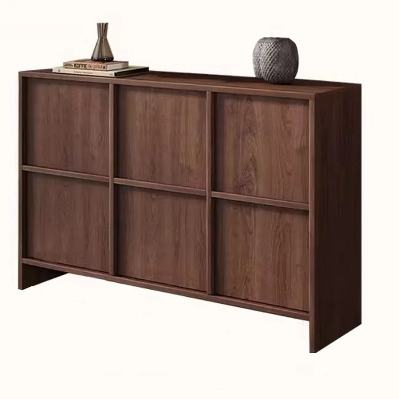 Mid-Century Modern Solid Wood Shoe Storage with 4 Tiers