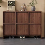 Mid-Century Modern Solid Wood Shoe Storage with 4 Tiers