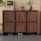 Mid-Century Modern Solid Wood Shoe Storage with 4 Tiers