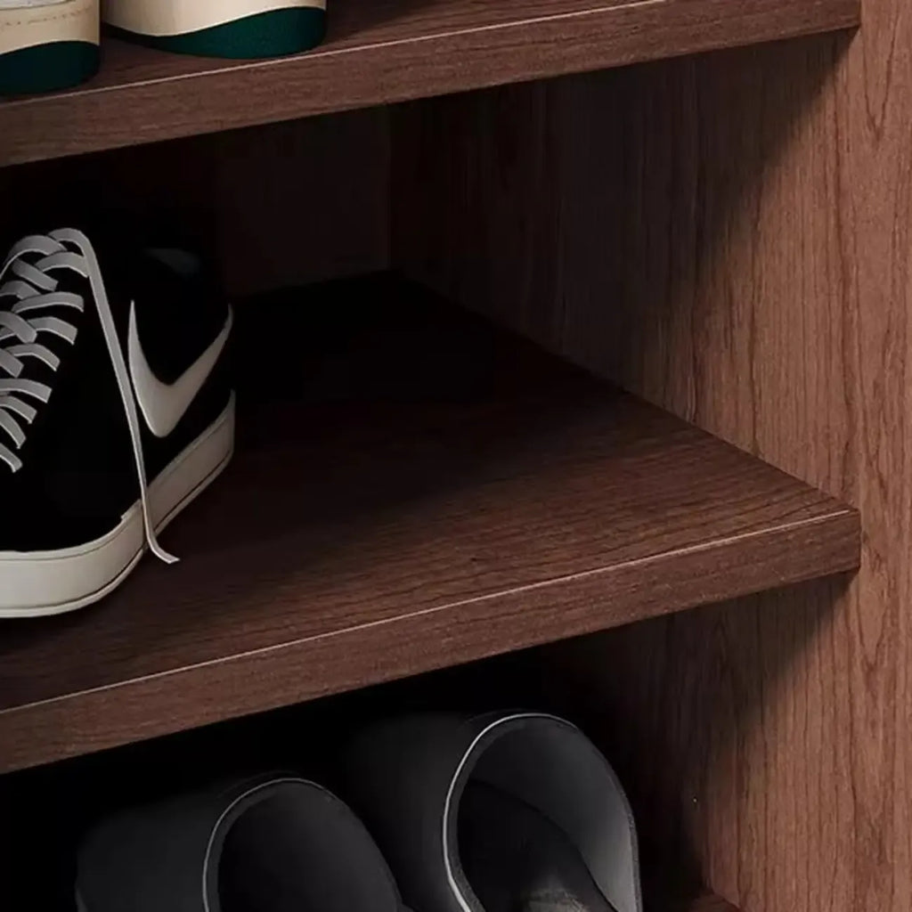 Mid-Century Modern Solid Wood Shoe Storage with 4 Tiers
