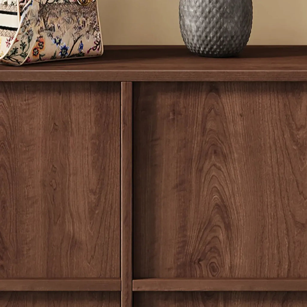 Mid-Century Modern Solid Wood Shoe Storage with 4 Tiers