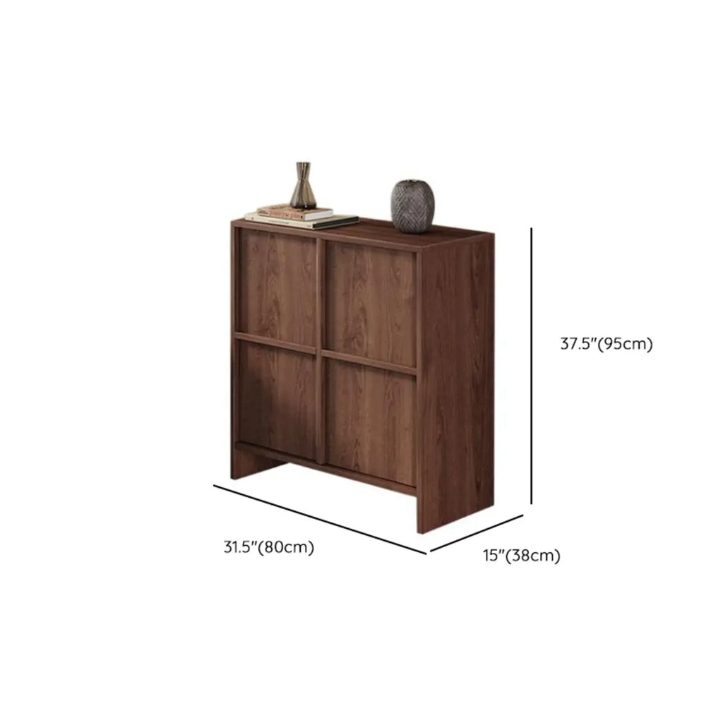 Mid-Century Modern Solid Wood Shoe Storage with 4 Tiers