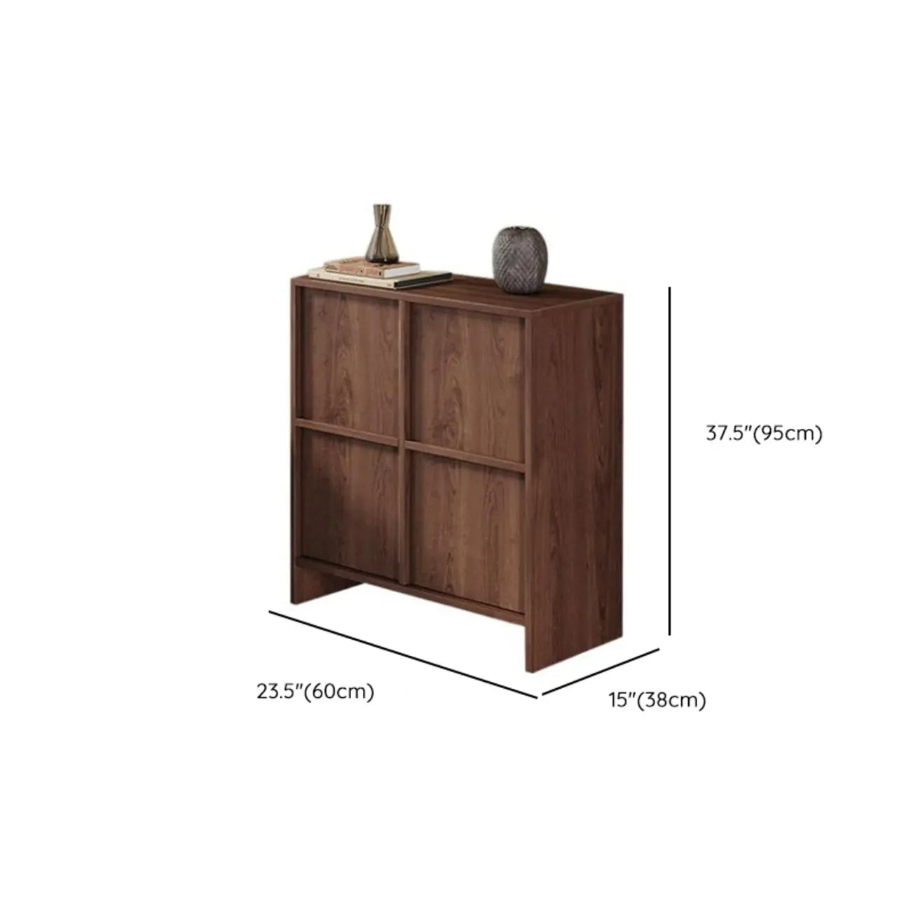 Mid-Century Modern Solid Wood Shoe Storage with 4 Tiers