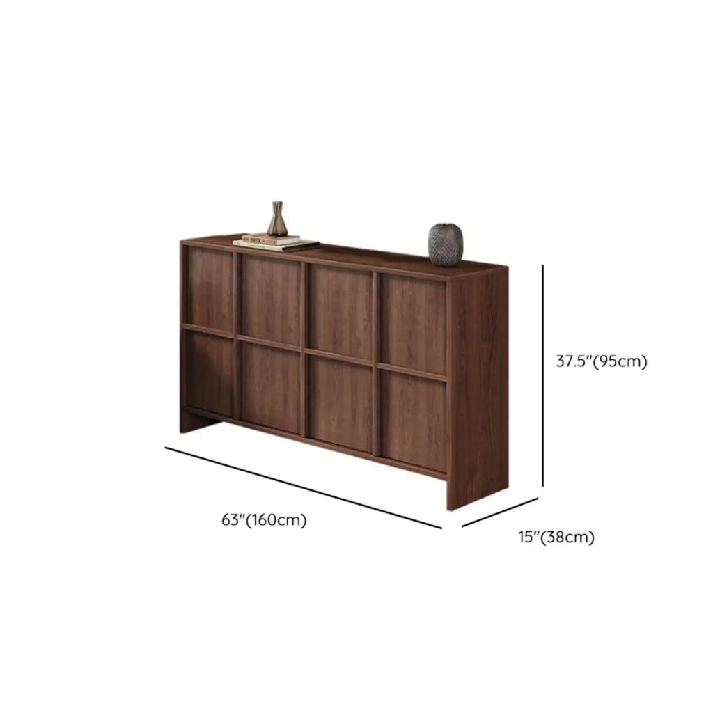 Mid-Century Modern Solid Wood Shoe Storage with 4 Tiers