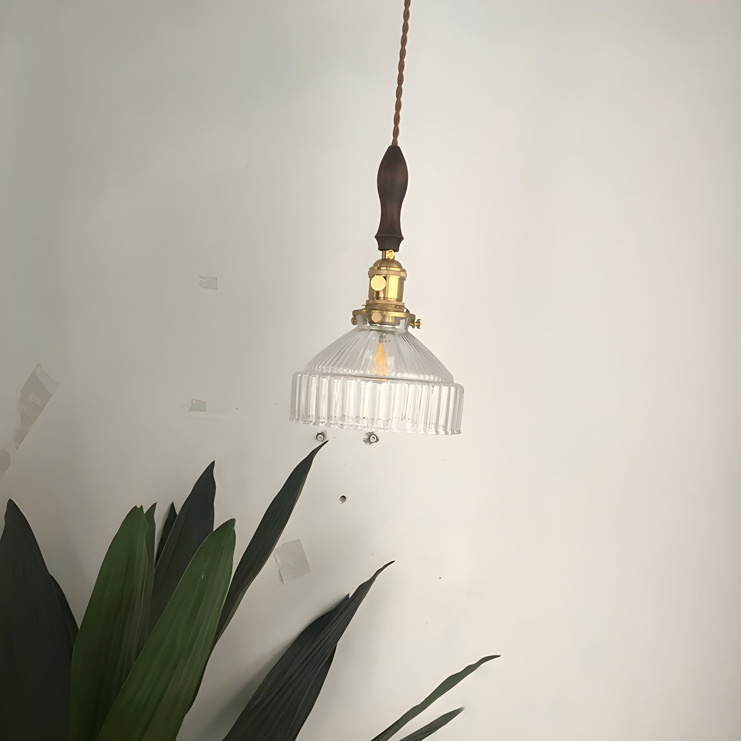 Industrial Clear Glass Hanging Pendant Light for Kitchen