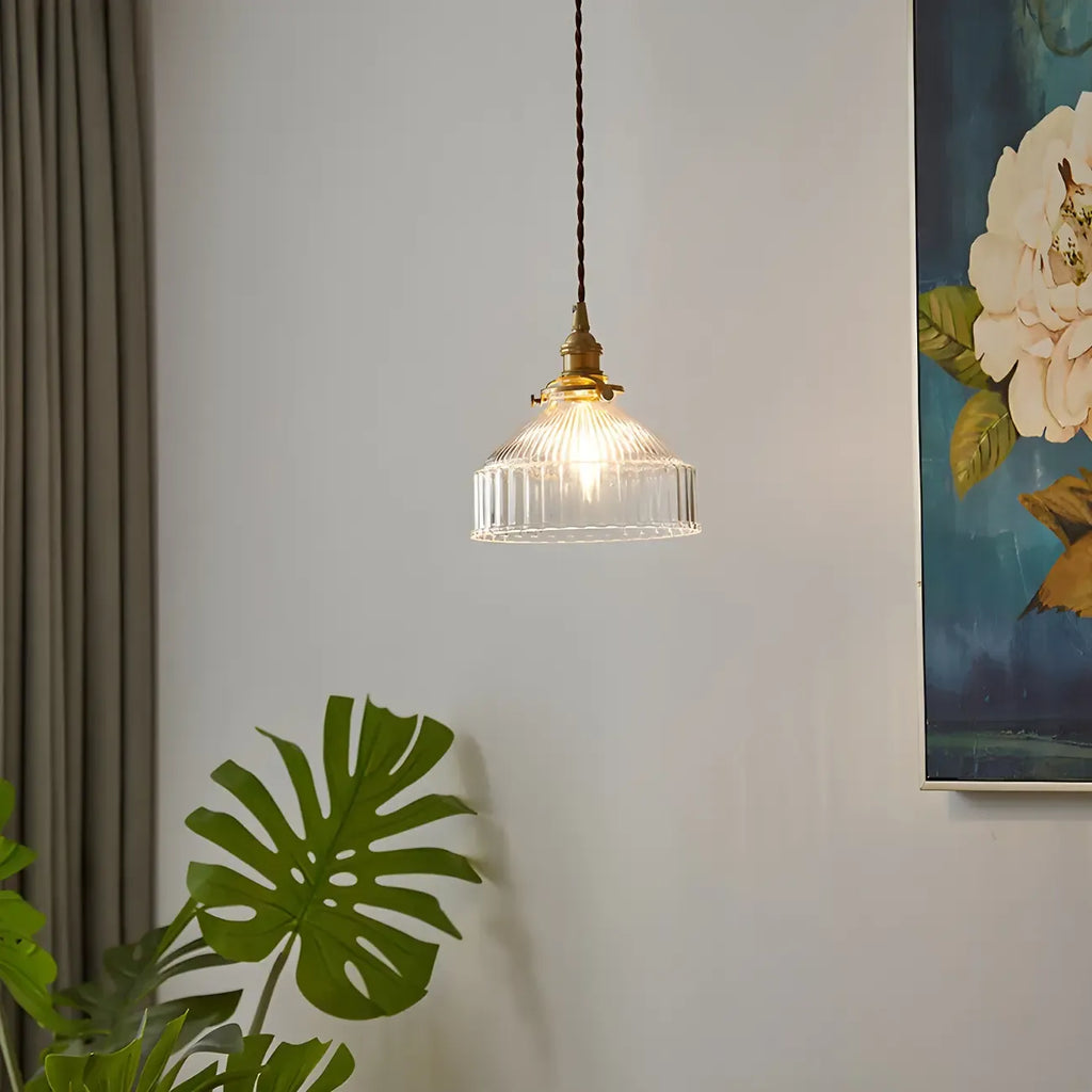 Industrial Clear Glass Hanging Pendant Light for Kitchen