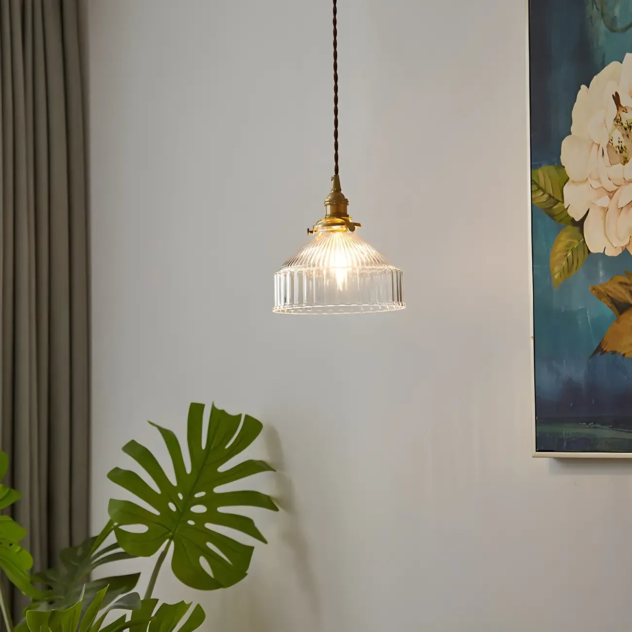 Industrial Clear Glass Hanging Pendant Light for Kitchen